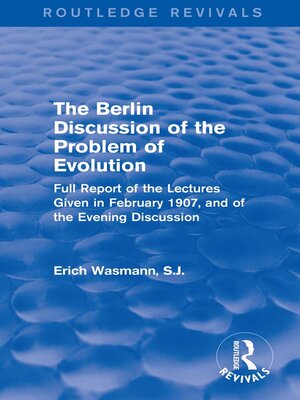 cover image of The Berlin Discussion of the Problem of Evolution